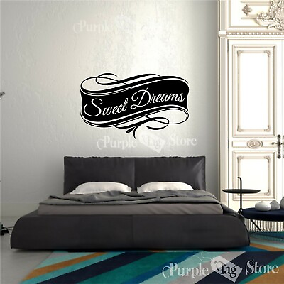 #ad Sweet Dreams Vinyl Art Home Design Wall Bedroom Quote Decal Sticker Decoration $38.99
