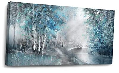 #ad Forest Wall Decor Canvas Prints Botanical Plant Wall Art White 20quot;x 40quot; Blue $95.98