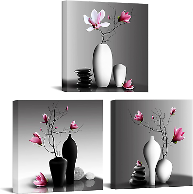 #ad Flower Wall Art for Bathroom Elegant Pink Orchid Picture Canvas Painting Print $45.99