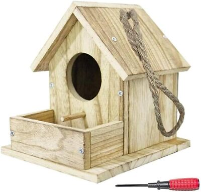 #ad DIY Outdoor Wooden Bird Feeding Build House Window Feeder Birdhouse Protector $19.99