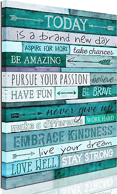 #ad Inspirational Wall Art Quotes Office Wall Decor Teal Wall Decor For Bedroom $23.56