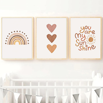 #ad You Are My Sunshine Canvas Wall Art Nursery Art Print Heart Rainbow Nursery Wall $38.99