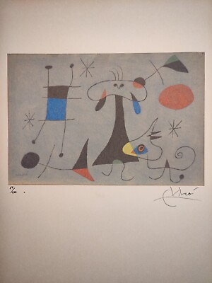 #ad COA Joan Miro Painting Print Poster Wall Art Signed amp; Numbered $149.95