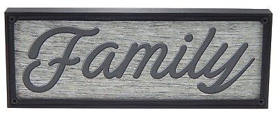 Family Sign Word Art Home Kitchen Decor Wall Hanging Cursive Script Typography $14.99