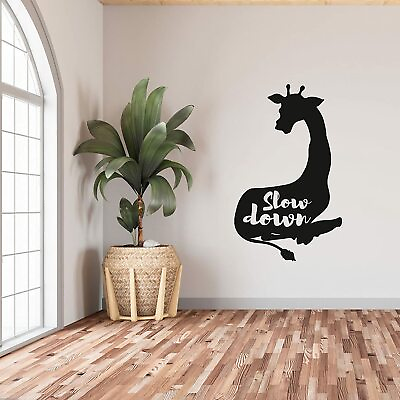 #ad Slow Down Quote Giraffe Animal Wall Art Stickers for Kids Home Room Decal $14.00