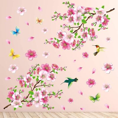 #ad WALL STICKER FLOWER DECAL BIRDS BUTTERFLY KIDS ROOM VINYL MURAL ART HOME DECOR $24.99