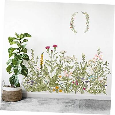 #ad #ad Flower Clusters Wall Decals Removable Wall Stickers DIY Peel and Stick Clear $21.08