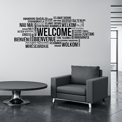 #ad Vinyl Wall Art Decal Welcome Collage 22quot; x 56quot; Modern Decor $21.99