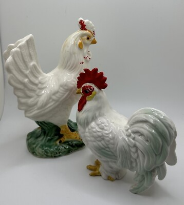 #ad Vintage Ceramic Rooster Lot Kitchen Figurine Country Farmhouse $18.00