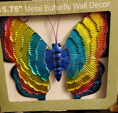 #ad #ad METAL BUTTERFLY 15.75quot; WALL DECOR GARDEN PATIO AMAZING HANGING $15.50