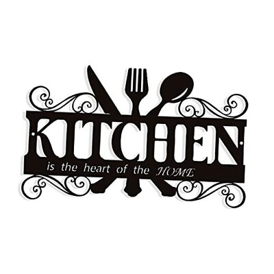#ad Metal Rustic Kitchen Decor Signs Decoraions For Wall Country Farmhouse Black $17.07