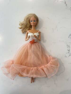 #ad Vintage peaches and cream barbie doll With Dress 1980’s GBP 40.00