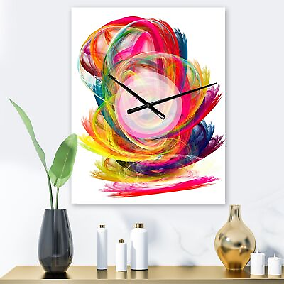 #ad Designart #x27;Colorful Thick Strokes#x27; Oversized Modern Wall Multi color 18 in. wide $122.49