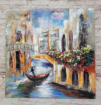 #ad Venice at Sunset all Metal Canvas Home Decor Wall Art Artwork 3 Dimensional Deal $199.00