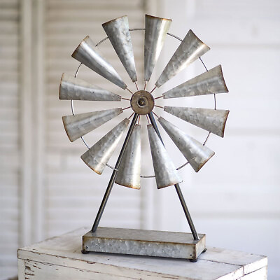 #ad Windmill Metal Tabletop Figurine Statue Centerpiece Home Decor Gifts 19x14 Inch $50.00