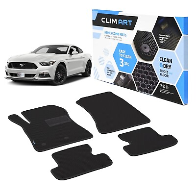 #ad CLIM ART Floor Liners All Weather Car Mats for 15 23 Ford Mustang Black Black $94.49