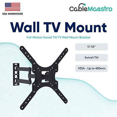 #ad Full Motion TV Mount Wall Bracket 17 27 32 37 42 43 46 50 55 inch LCD LED OLED $24.95