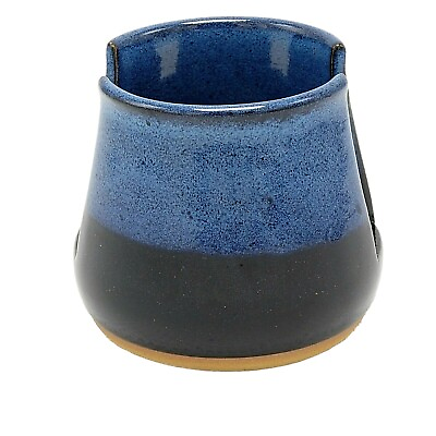 #ad Studio Pottery Napkin Sponge Holder Blue Black Ceramic Kitchen Decor Storage NEW $33.95