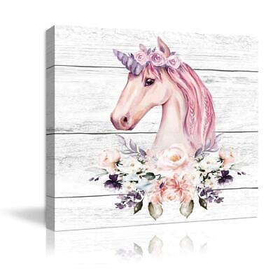 #ad Pink Little Unicorn Wall Art for Girls Bedroom Print Bathroom Pictures Modern... $19.45