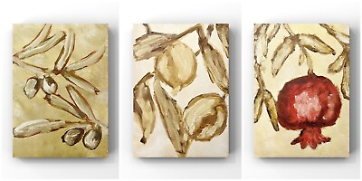 #ad 3 Pieces Painting For Kitchen 3 Pieces Art Beige Art Brown Art Made To Order $700.30