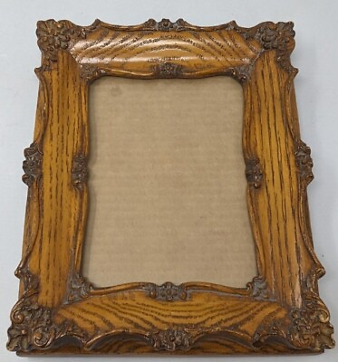 #ad Vintage Hand Carved Wooden Picture Frame 8x10quot; Ornate Photo Rustic Home Decor $33.00