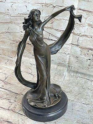 #ad Art Deco Ribbon Dancer Girl by J. Kassin Bronze Sculpture Statue Figure Marble $174.50