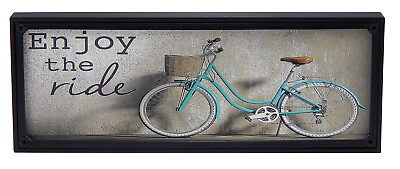 #ad Enjoy The Ride Bicycle Bike Farmhouse Sign Rustic Home Wall Art Decor Print $15.99