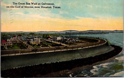 #ad #ad PC The Great Sea Wall at Galveston on the Gulf of Mexico near Houston Texas $6.00
