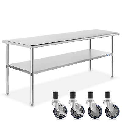 #ad Stainless Steel Commercial Kitchen Work Food Prep Table w 4 Casters 30quot; x 60quot; $336.99