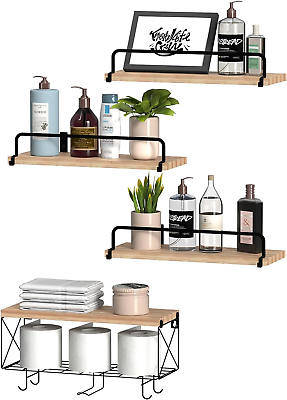 #ad Floating Shelves for WallRustic Wood ShelvesHome Decor Shelves with Protective $18.61