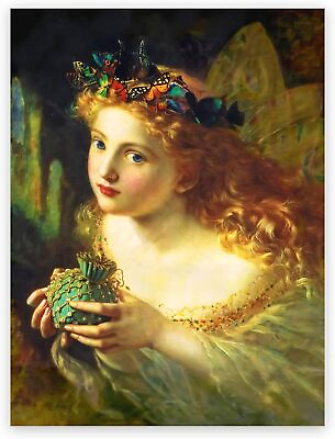 #ad Butterfly Wall Art Canvas A Fairy with Butterflies Poster by Sophie Gengembre $37.90