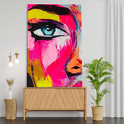 #ad Girl Abstract Canvas Painting Canvas Wall Art Home Decor Posters Prints Pictures $8.07