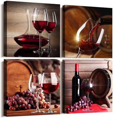 #ad #ad Canvas Wall Art for Kitchen Dining Room Wall Decor Wine Glass Wall Pictures $45.99