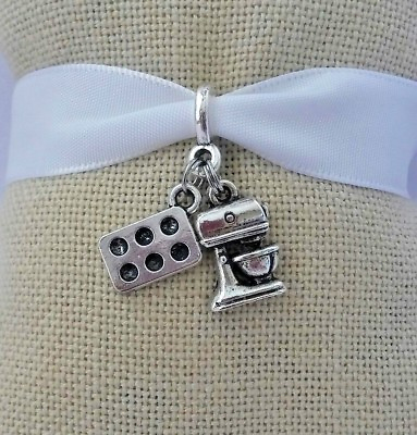 #ad #ad Cupcake Kitchen Mixer Charm Pendant Bead Silver for European Bracelet Necklace $13.98