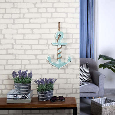 #ad Aqua Blue Nautical Wood Anchor Wall Décor Wall Decor Living Room Decoration $25.99