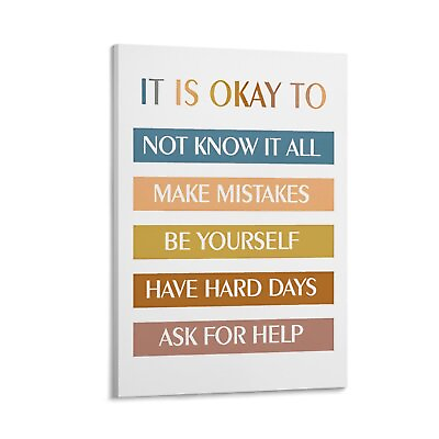 #ad It Is Okay Positive Quote Canvas Poster Gift Bedroom Decor Wall Art Framed $30.00