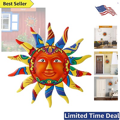 #ad Colorful Sun Wall Art Decor Indoor Outdoor Hanging Sculpture 12.7 Inches $19.99