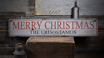 #ad Family Christmas Christmas Christmas Rustic Distressed Wood Sign $170.10