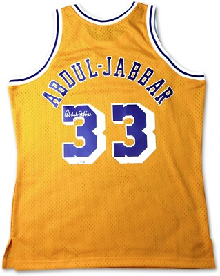 #ad Kareem Abdul Jabbar Signed Autographed Mitchell amp; Ness Yellow Home Jersey Lakers $699.99