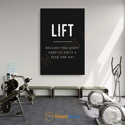 #ad #ad Gym Quote Wall Art Lift Exercise Workout Room Fitness Gym Print Home Decor P932 $79.75