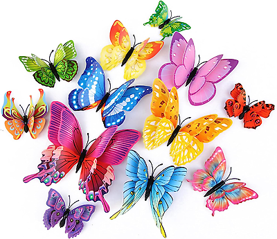 #ad Butterfly Wall Decor 24 48 PCS 3D Butterflies Stickers for Party Decorations wi $14.40