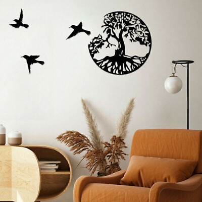 #ad Hanging Metal Wall Art Home Tree of Life Living Room Garden Sculpture Decor $16.88