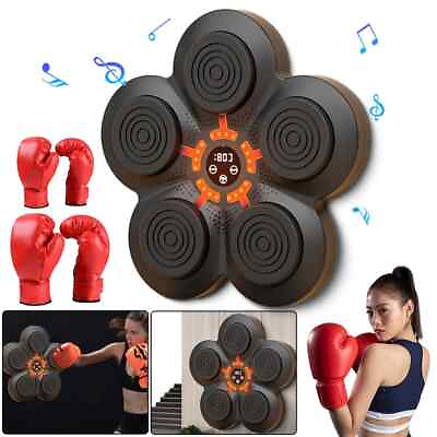 #ad Electronic Wall Target Sandbag Training Music Boxing Machine SportsHome w Gloves $50.99