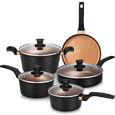 #ad Pots and Pans Sets Nonstick Cookware Set Induction Chemical Free Kitchen Sets... $83.52