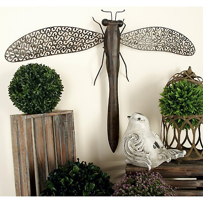 #ad Large Metal Dragonfly Wall Art Sculpture Figurine Indoor Outdoor Rust Free 27x37 $77.60