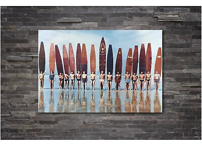 #ad Surfers Evolution Of The Surfboard Canvas Wall Art Framed Print $189.99