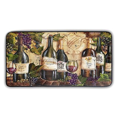 #ad Grapes Wine Rugs for Kitchen Floor 39x20 Inch Wine Bottle Rugs Absorbent Kitc... $36.49