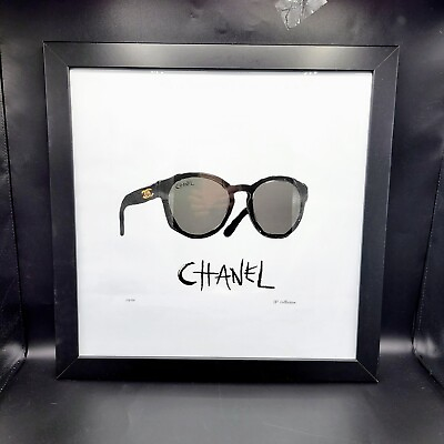#ad Unique Glam Wall Art Coco Chanel Sunglass Numbered Print FP Collection 18quot;x18quot; $34.77