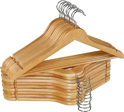 #ad #ad Wooden Hangers Pack of 20 amp; 80 Suit Hangers Premium Natural Finish Utopia Home $104.36