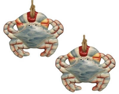 #ad Beachcombers Coastal Maryland Blue Crab Ceramic Holiday Ornament Set of 12 $11.99